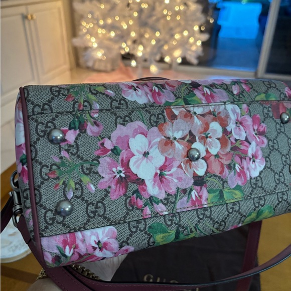 Gucci Floral Satchel - Burgundy and Pink - Picture 5 of 6